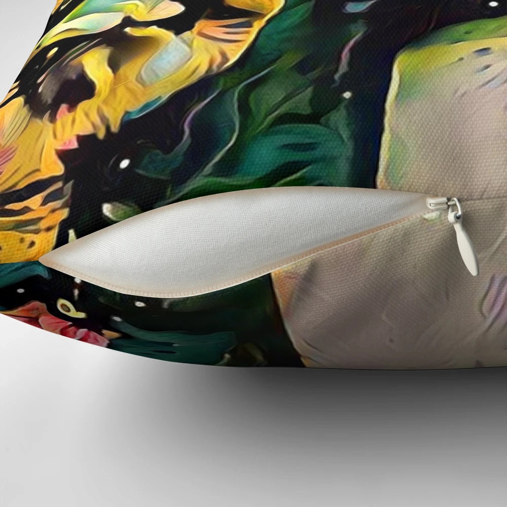 Artistic abstract design Godfather-themed throw pillow