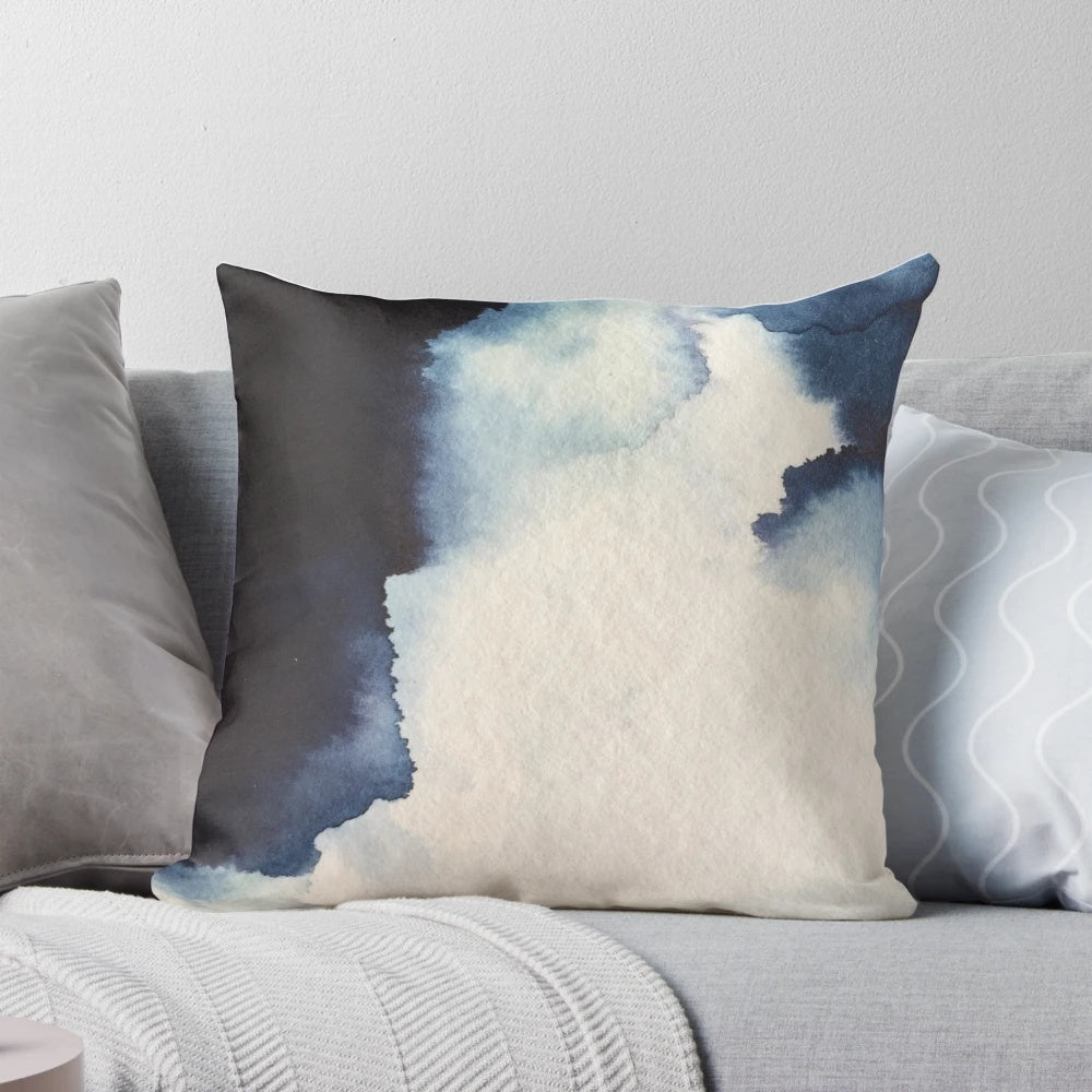 Abstract ink clouds design decorative pillow for contemporary home