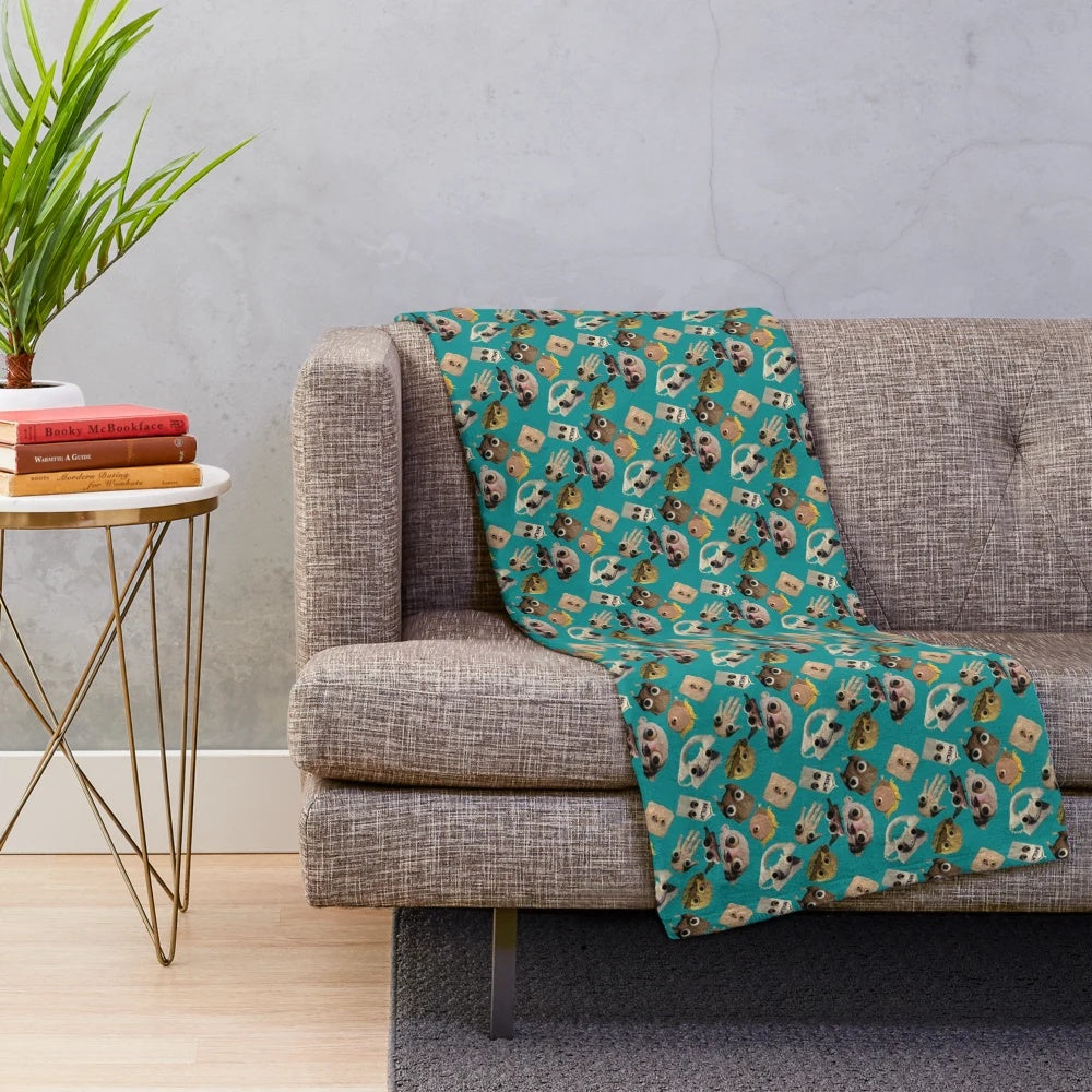 Jack Stauber inspired abstract design plush blanket