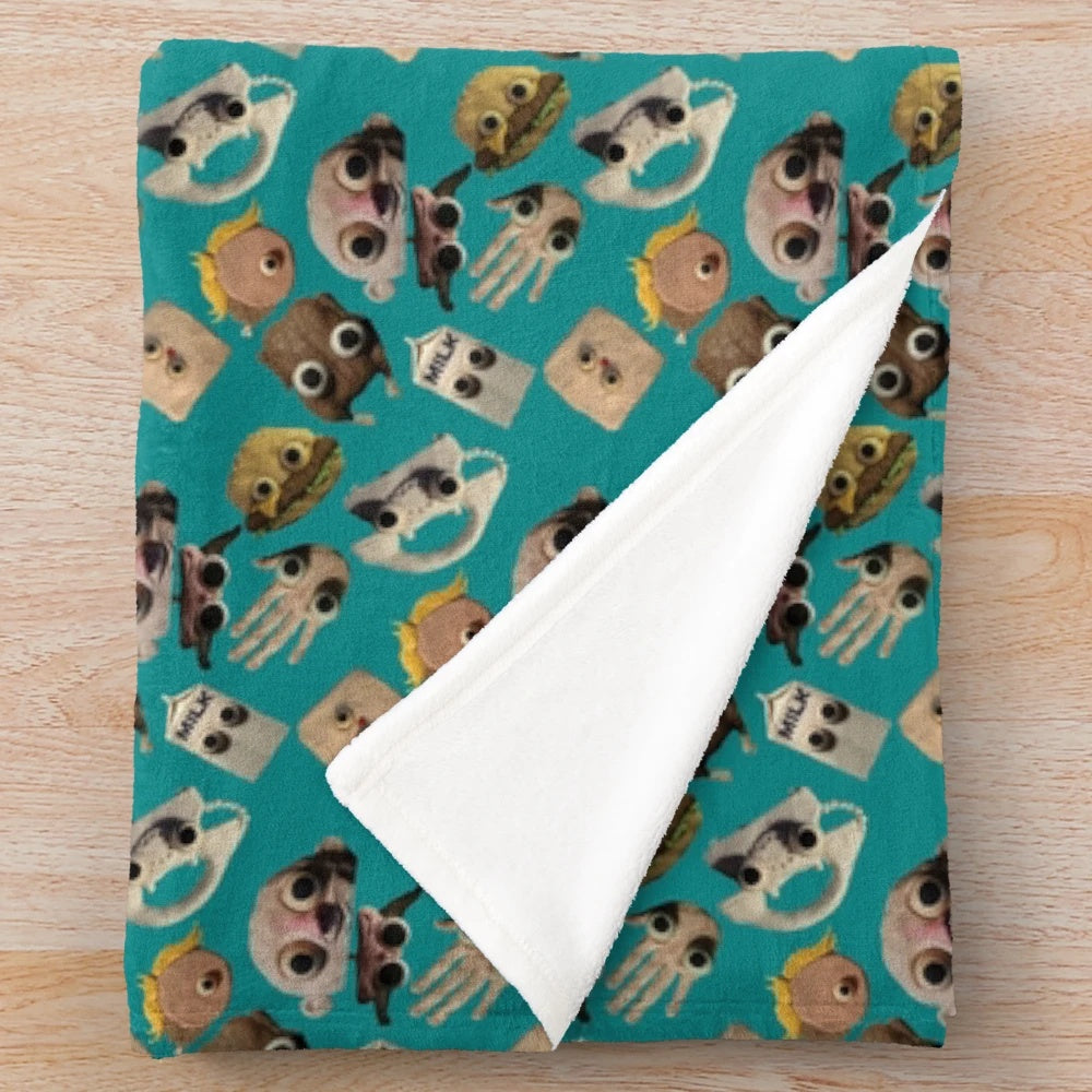 Jack Stauber inspired abstract design plush blanket