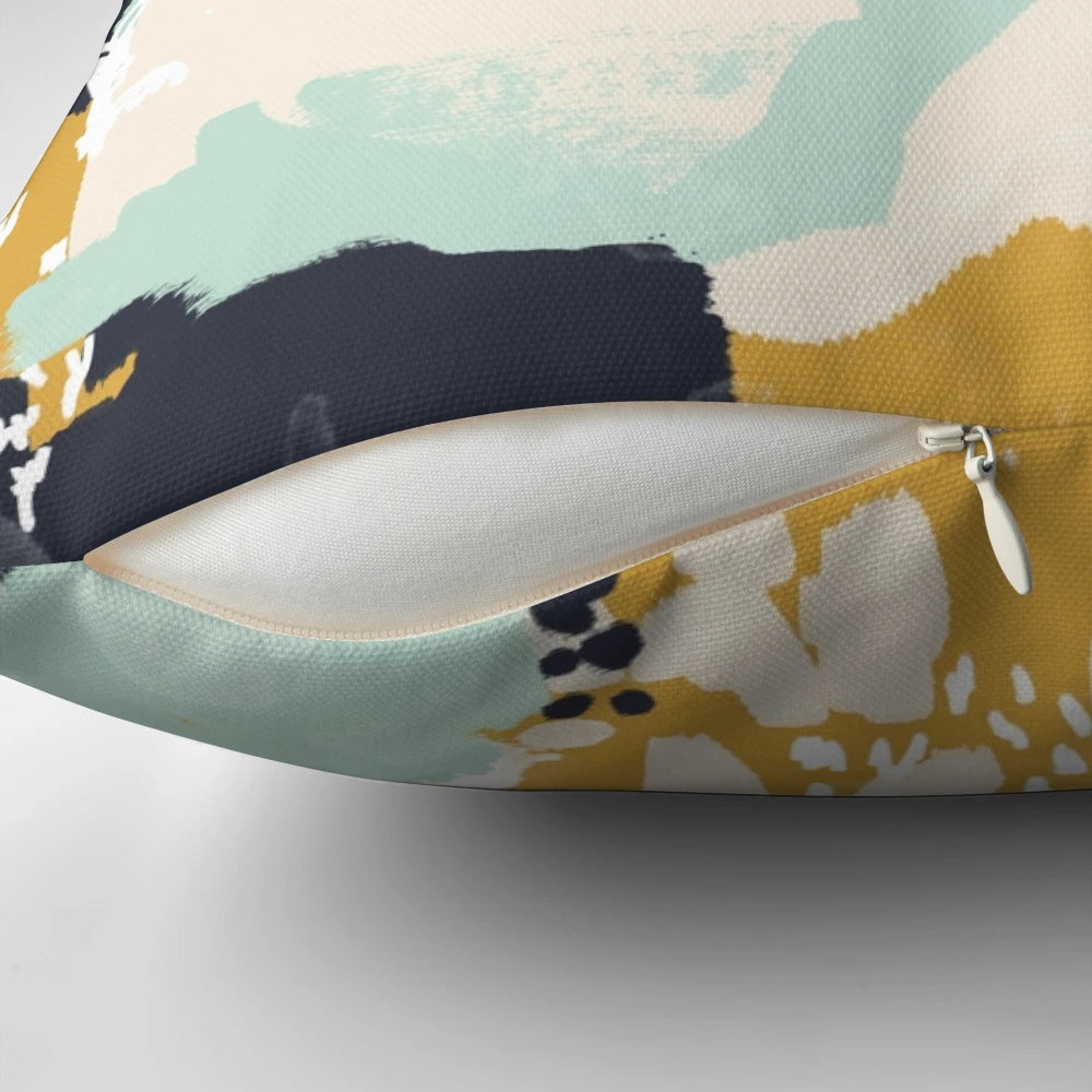 Modern abstract painting in bold, fresh colors for Tinsley Pillow