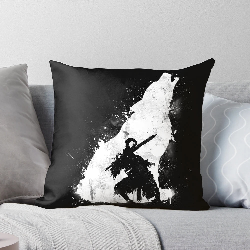 Abyss Warrior Dark Souls Inspired Pillow - Features Artorias and Sif