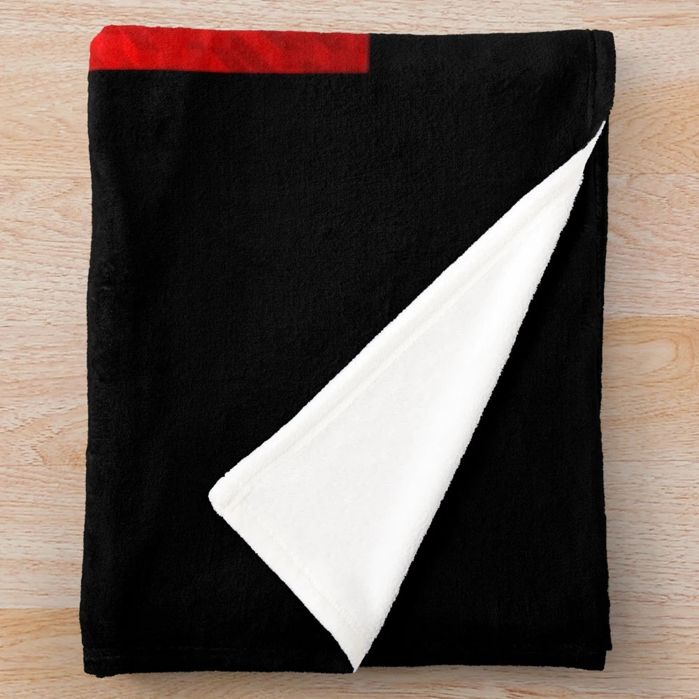 AC/DC inspired plush blanket with digital text art of band lyrics