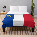 Acadian Flag Inspired Plush Blanket