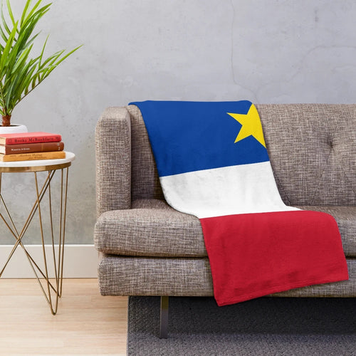 Acadian Flag Inspired Plush Blanket
