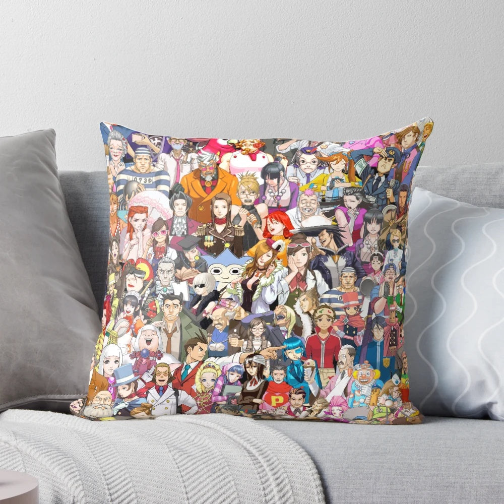 Officially licensed Ace Attorney pillow featuring the iconic Phoenix Wright character