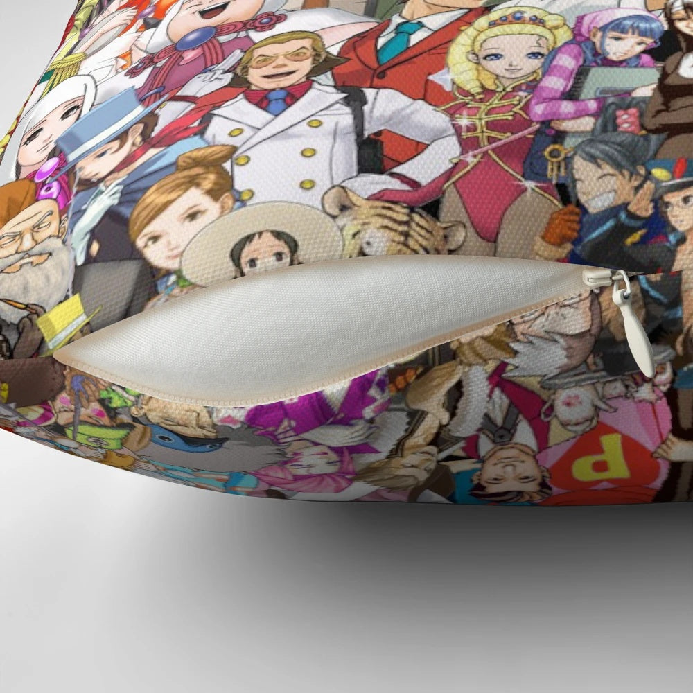 Officially licensed Ace Attorney pillow featuring the iconic Phoenix Wright character