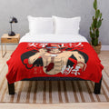 Ace Fire Fist inspired One Piece plush blanket with Mugiwara crew design