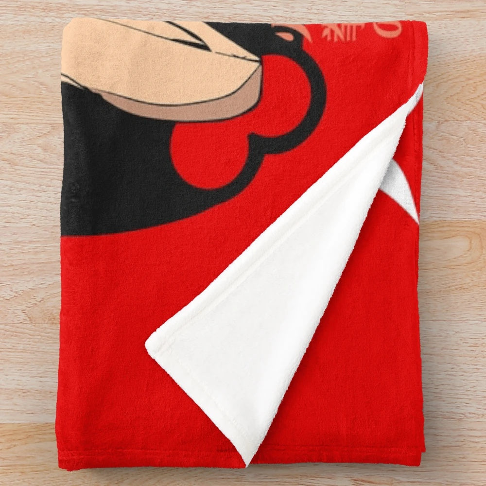 Ace Fire Fist inspired One Piece plush blanket with Mugiwara crew design