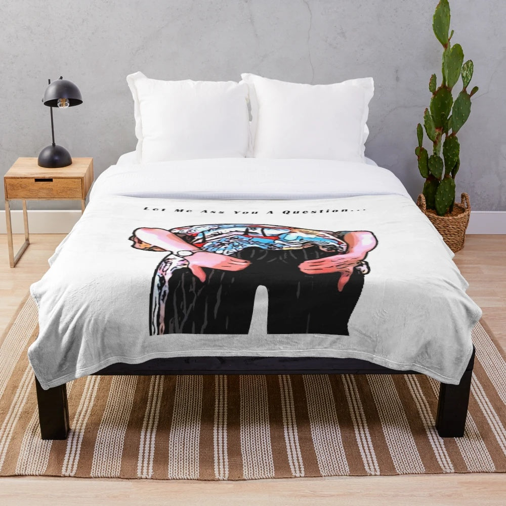 Ace Ventura-inspired cartoon plush blanket