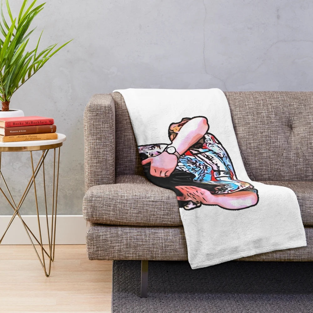Ace Ventura-inspired cartoon plush blanket