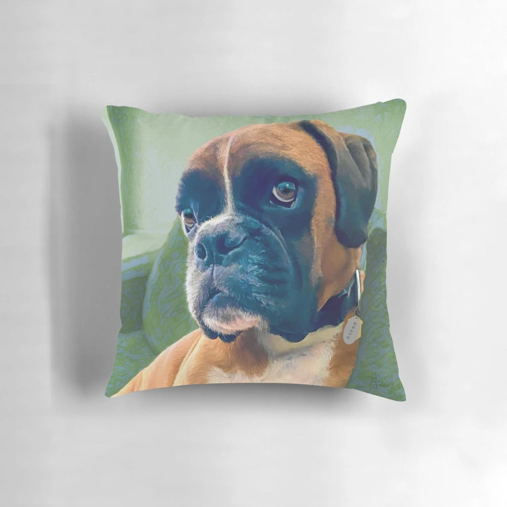 Ackee Dark Green Pillow with Boxer Inspired Design
