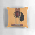 Acoustic guitar shaped pillow in a vintage, retro style