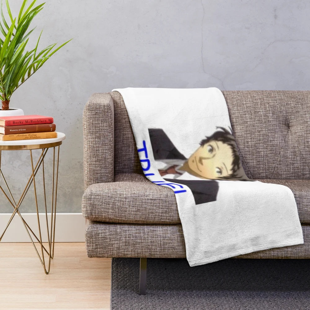 Adachi-inspired plush blanket with the Persona 4 character design