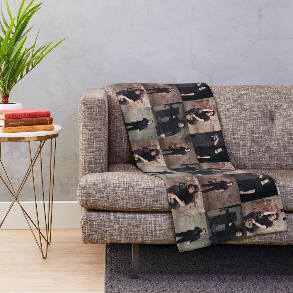 Adam Driver portrait collage plush blanket featuring Kylo Ren from Star Wars