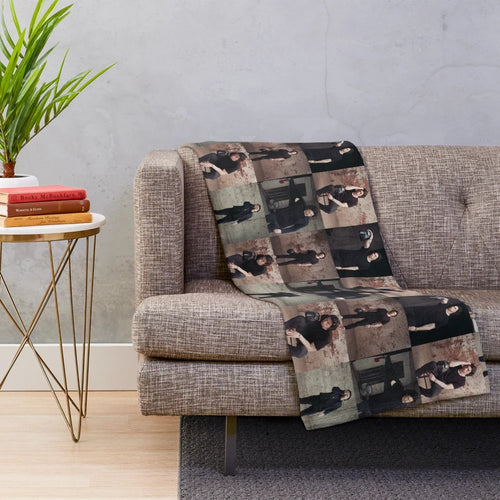 Adam Driver portrait collage plush blanket featuring Kylo Ren from Star Wars