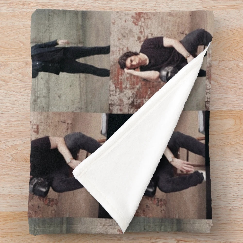 Adam Driver portrait collage plush blanket featuring Kylo Ren from Star Wars