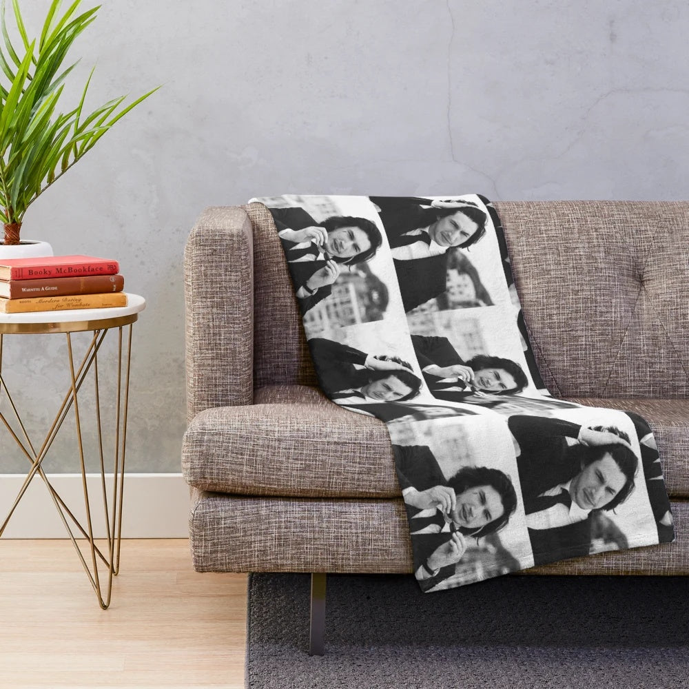 Adam Driver Inspired Plush Blanket with Black and White Design