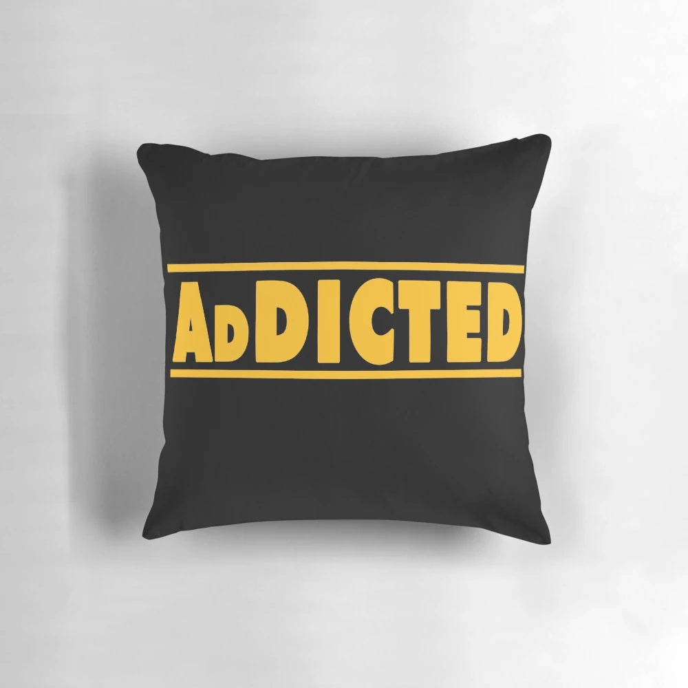 Dewalt-branded pillow with the company's signature yellow and black color scheme