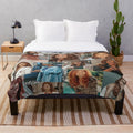 Addison Montgomery themed plush blanket with collage design