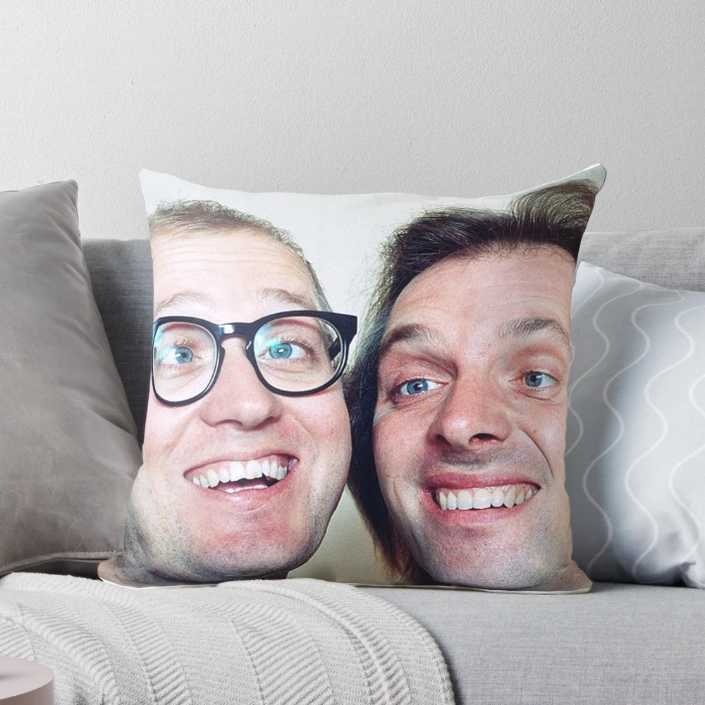 Ade Edmondson and Rik Mayall inspired pillow cover featuring characters from the popular TV series Bottom
