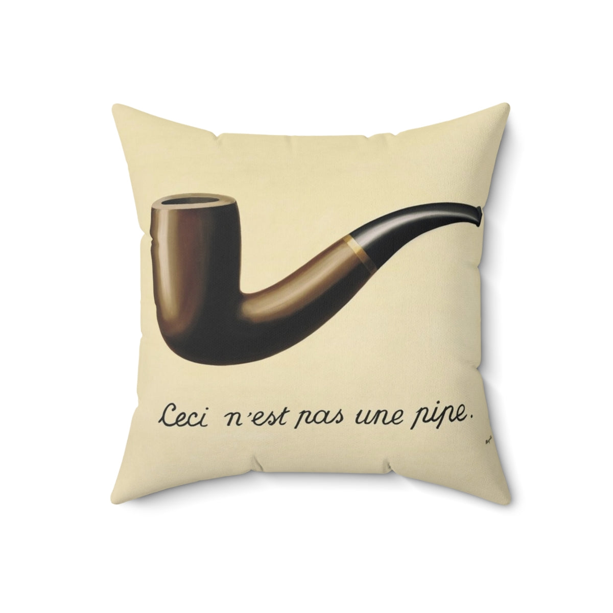 Surreal pipe-inspired pillow with baroque, floral, and ornamental patterns - Back