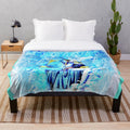Admiral Aokiji inspired plush blanket with navy, ice, and cold design elements