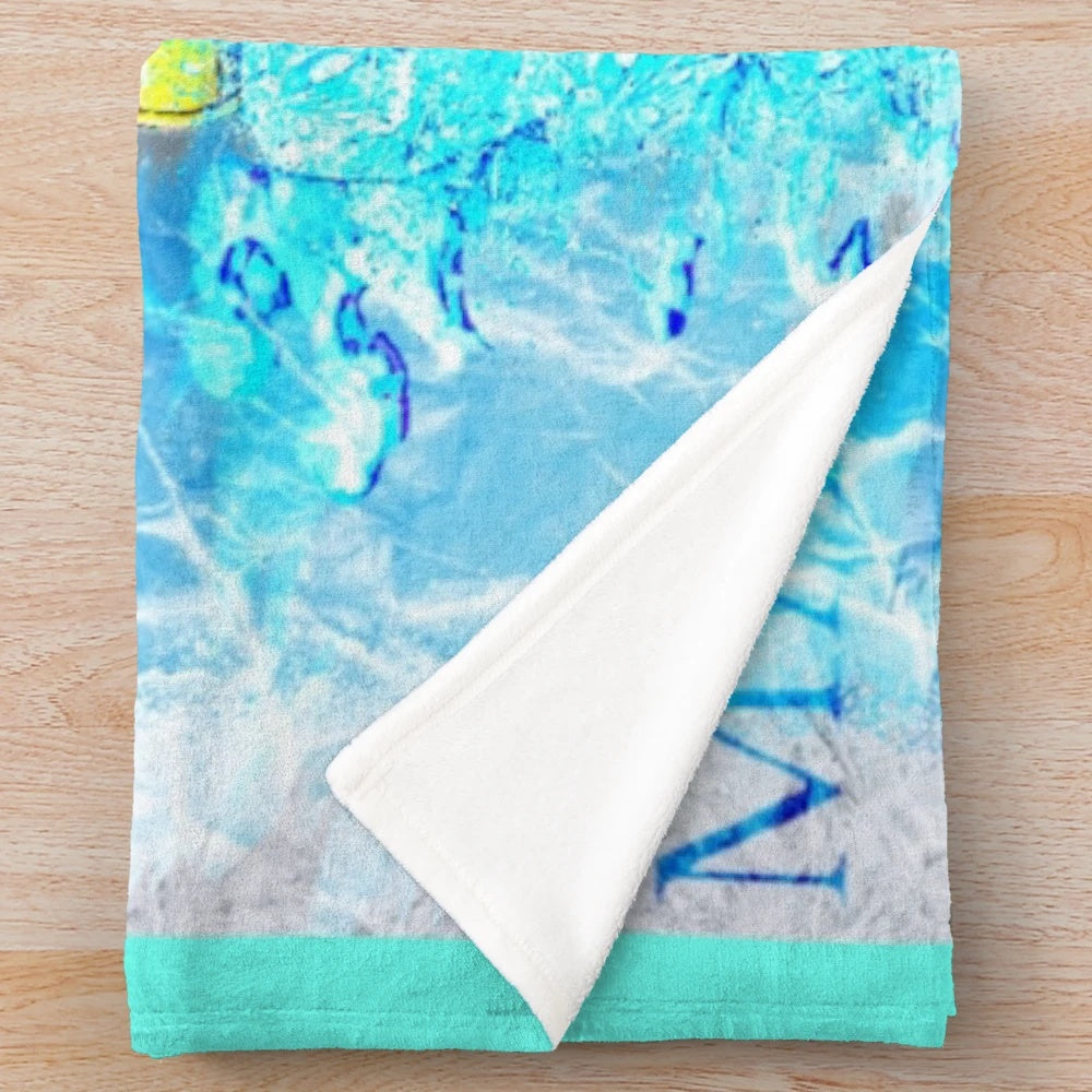 Admiral Aokiji inspired plush blanket with navy, ice, and cold design elements
