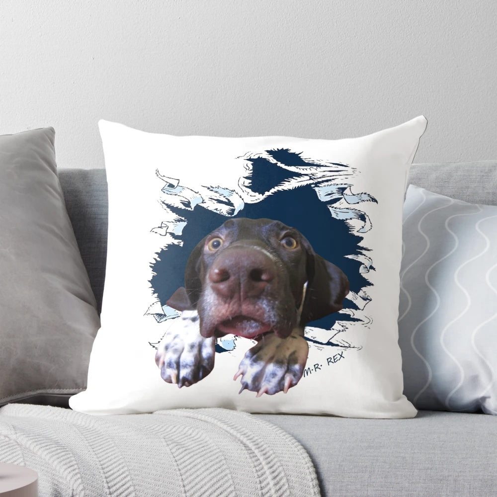 Plush 3D German Shorthaired Pointer Funny Face Pillow