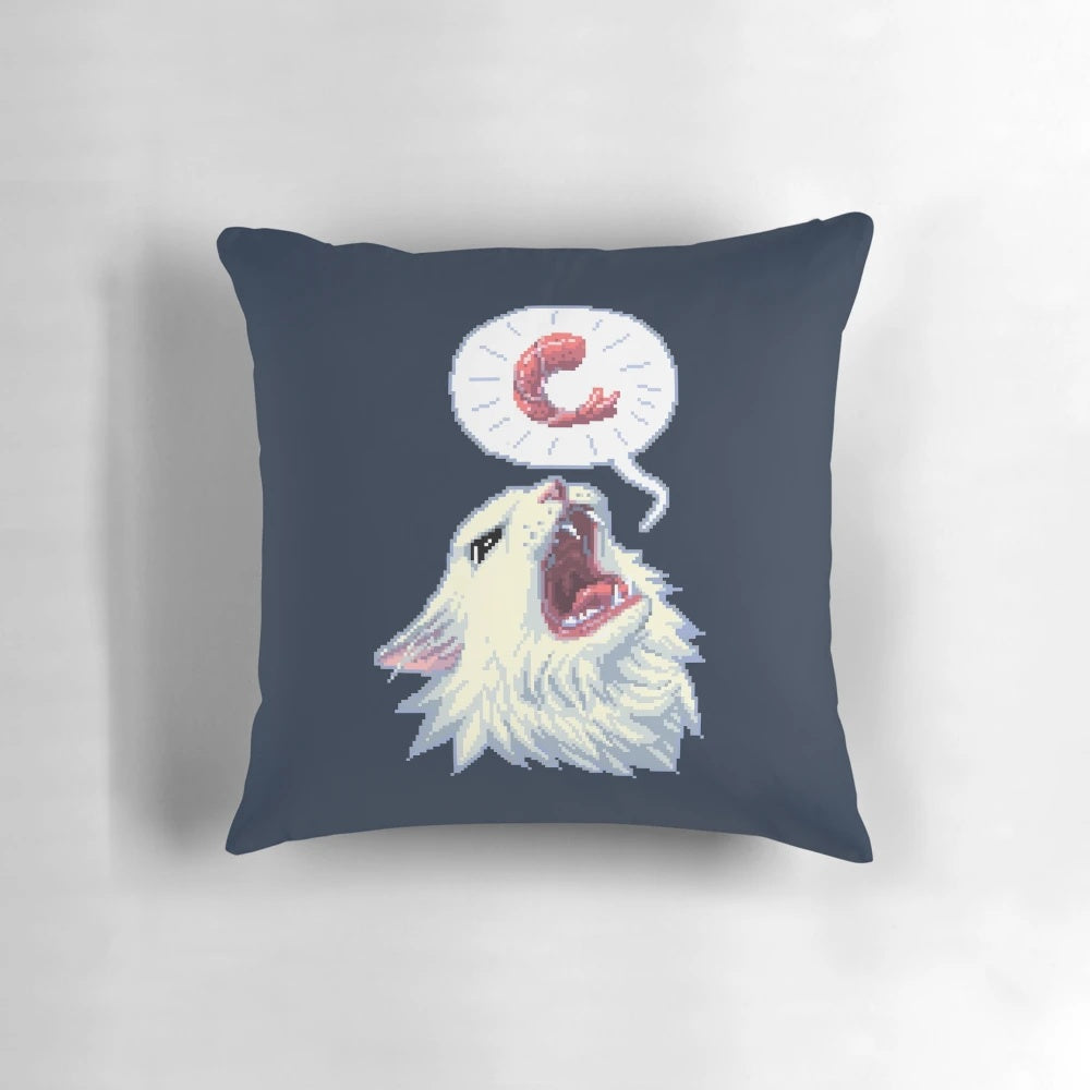 8-bit illustration of Thurston the cat on a cozy pillow