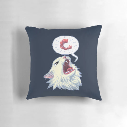 8-bit illustration of Thurston the cat on a cozy pillow