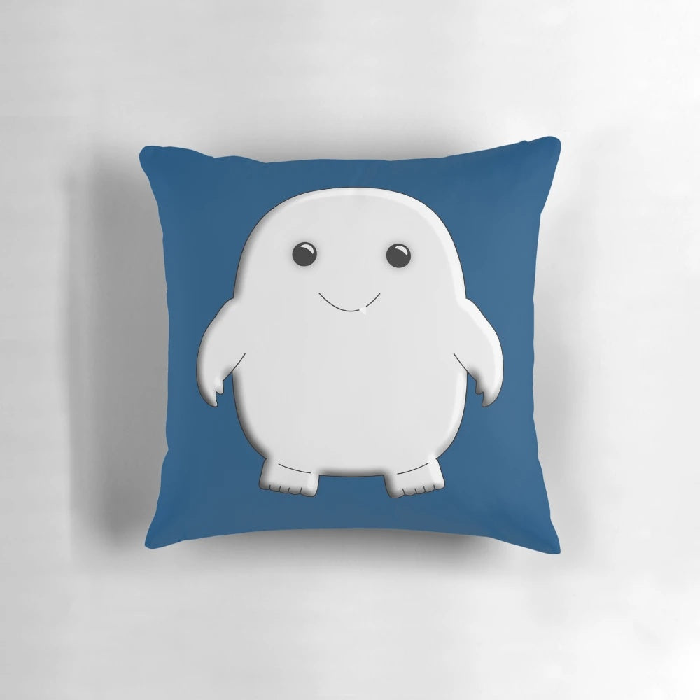 Soft, cuddly adipose plush pillow with a playful, geeky design for Doctor Who enthusiasts