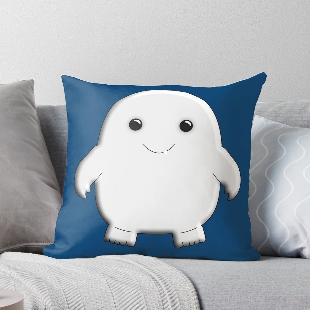Soft, cuddly adipose plush pillow with a playful, geeky design for Doctor Who enthusiasts