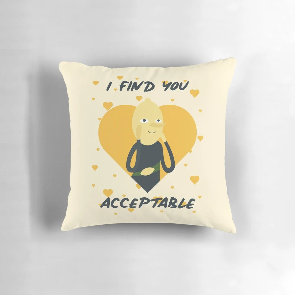Colorful throw pillow featuring the characters Finn and Jake from the popular animated series Adventure Time.