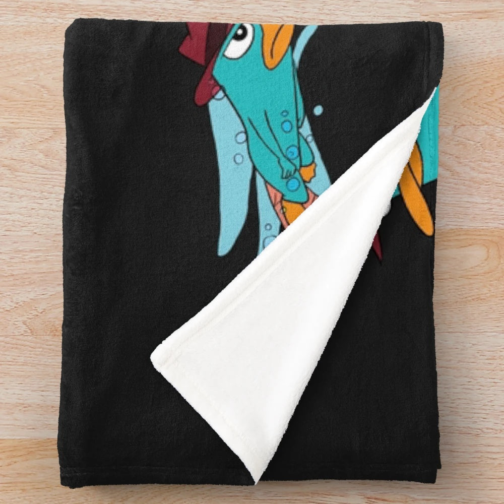Cozy Agent P Plush Blanket - Cartoon Character Inspired Design