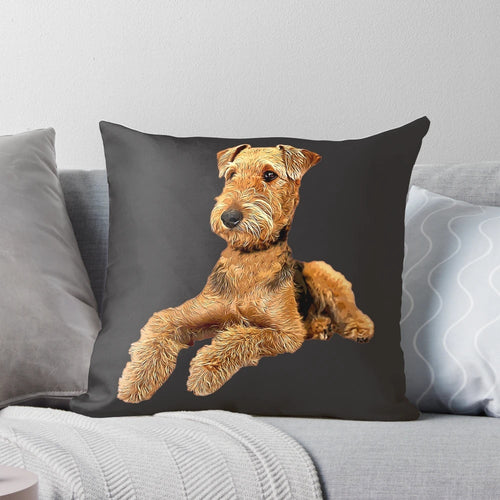 Soft and cuddly Airedale Terrier dog pillow