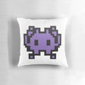 Alien monster emoji design printed on a plush, comfortable throw pillow.