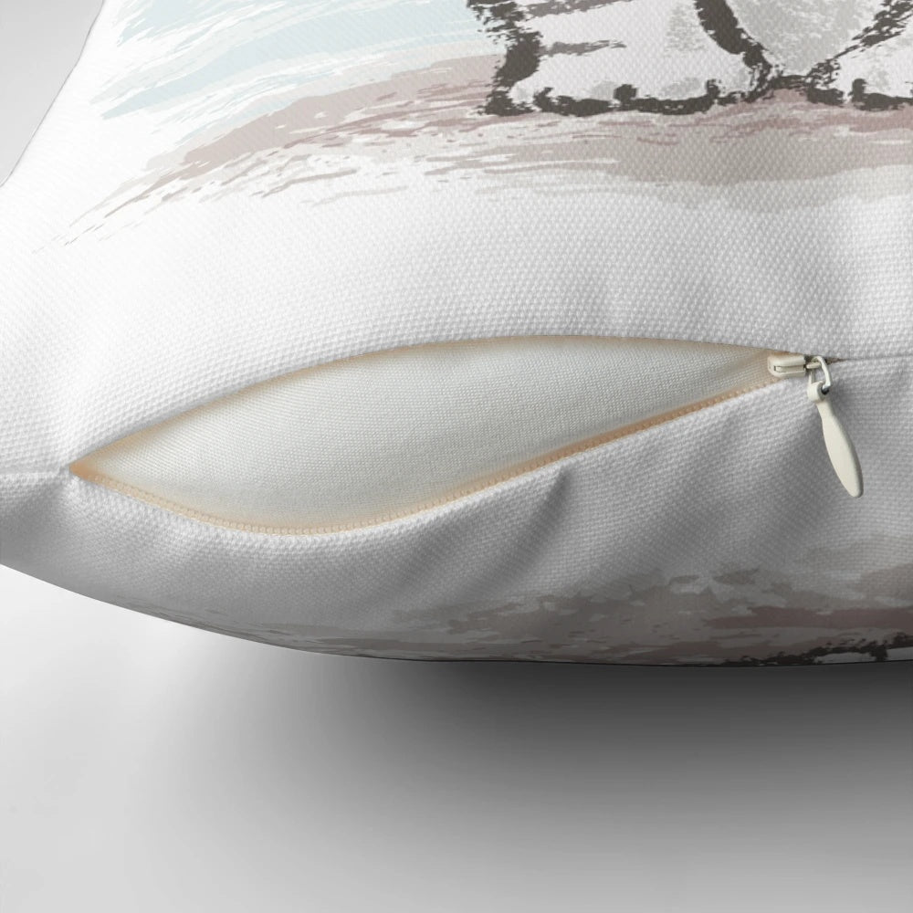 Soft, plush American Shorthair cat-themed throw pillow with cute cartoon design