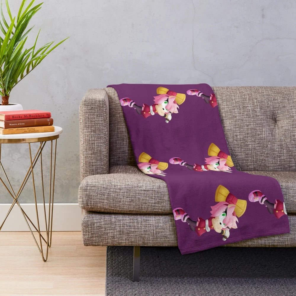 Soft and Cozy Amy Rose Plush Blanket for Sonic the Hedgehog Fans