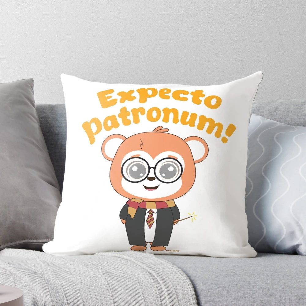 Colorful cartoon-style animal friends pillow for kids, encouraging imagination and learning