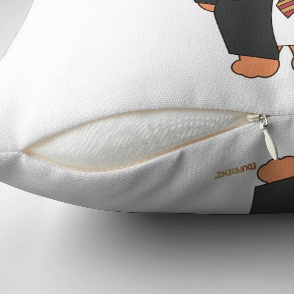 Colorful cartoon-style animal friends pillow for kids, encouraging imagination and learning