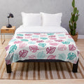 Soft and Cozy Animal Motif Pink Plush Blanket