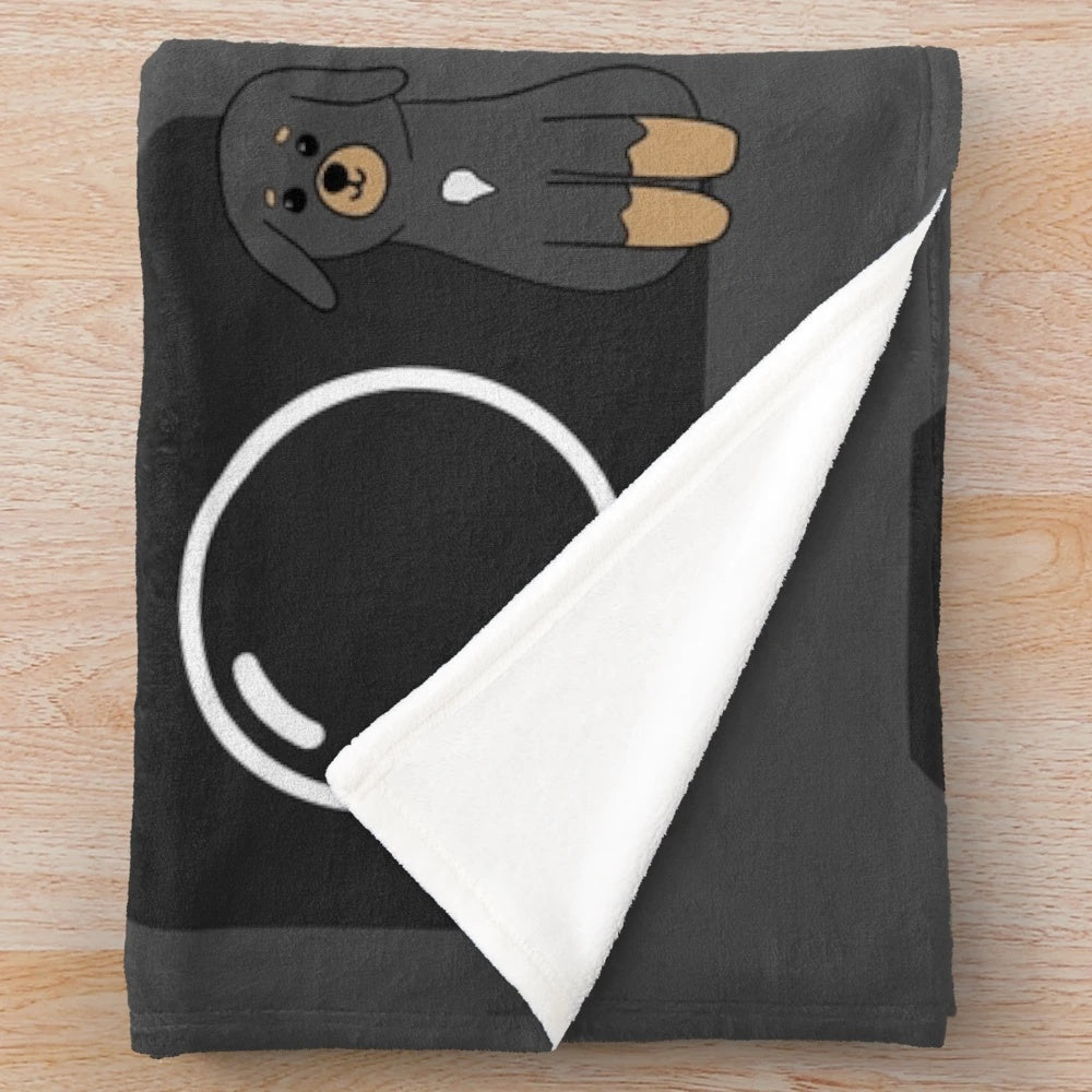Cozy pet-themed plush blanket with camera design for cat and dog owners