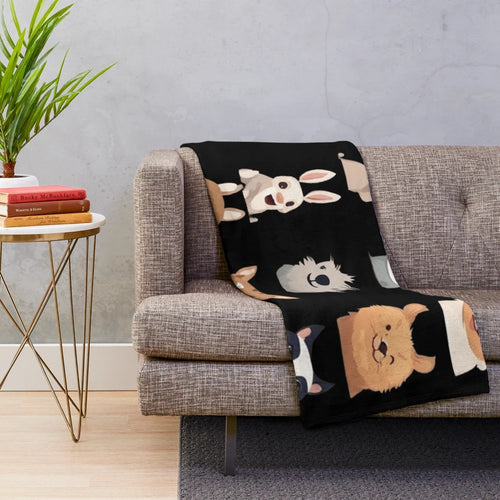 Cute and funny animal design plush blanket