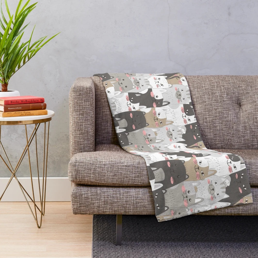 Cozy animal print plush blanket with illustrated design