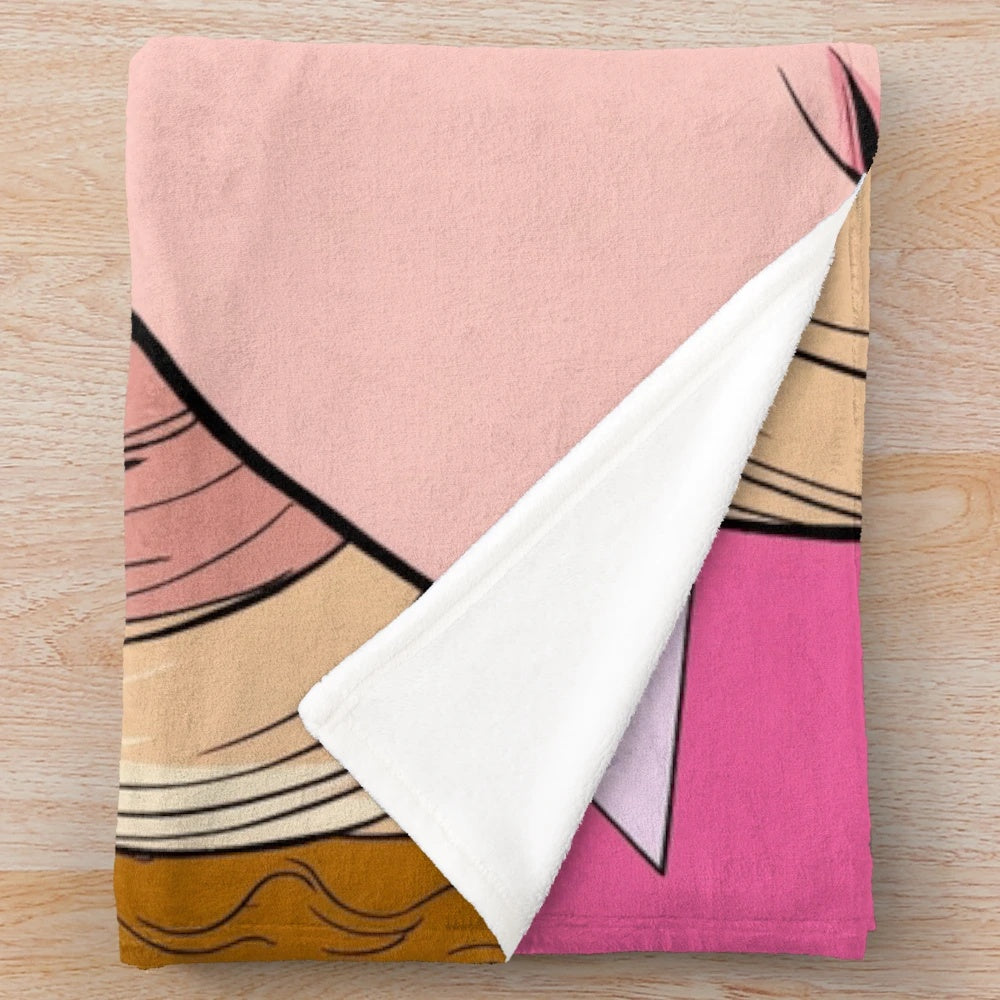 Cozy plush blanket featuring an adorable anime girl at the cinema