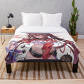 Soft and cozy plush blanket featuring the cute anime character Hu Tao from Genshin Impact