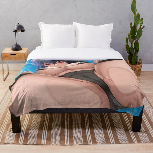Plush blanket featuring a cute and sexy anime girl