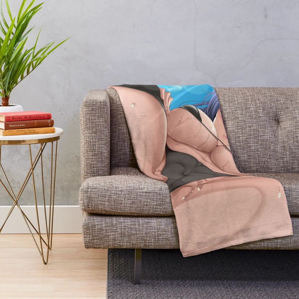 Plush blanket featuring a cute and sexy anime girl