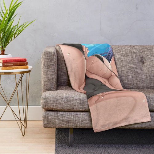 Plush blanket featuring a cute and sexy anime girl